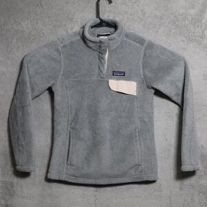 Patagonia Fleece Pullover Womens Small Gray Quarter Snap T Polartec Thermal Pro